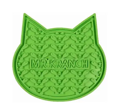 Mr.Kranch Лизательный коврик для медленного поедания, зеленый на присосках, для собак и кошек