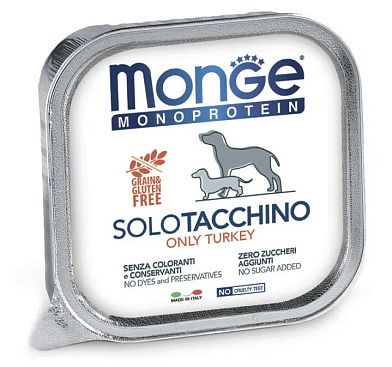Monge Dog Monoprotein Solo влажный корм для взрослых собак с индейкой (ламистер)