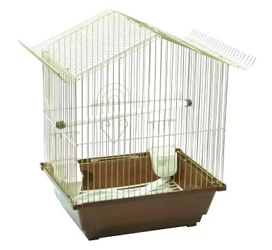 №1 клетка для птиц пагода укомплектованная, золотая