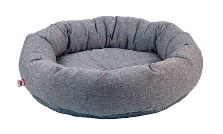 Купить zooexpress Лежанка для кошек и собак пухлик круглый nord, серый, мебельная ткань