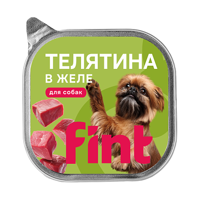 FINT влажный корм для взрослых собак мелких и средних пород, с телятиной в желе (ламистер)