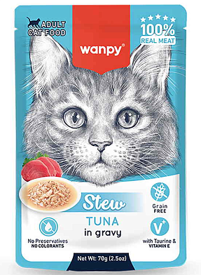 Wanpy Cat влажный корм для кошек тунец в собственному соку (пауч)