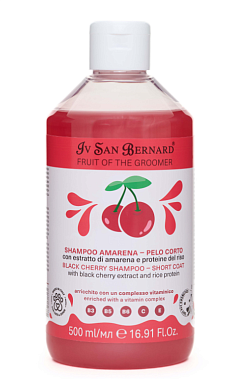 Iv San Bernard Fruit of the Grommer Black Cherry Шампунь для короткой шерсти с протеинами риса для собак и кошек