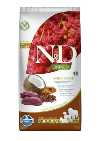 Купить Сухой корм farmina для взрослых собак малых пород, беззерновой, здоровье кожи и шерсти, оленина, киноа, кокос и куркума