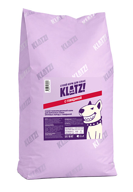 KLATZ! сухой полнорационный корм для взрослых собак крупных пород с говядиной