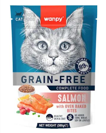 Купить wanpy cat сухой корм для взрослых кошек с лососем