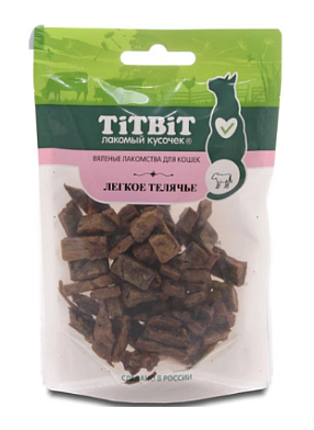 TITBIT Лакомый кусочек Лакомство для кошек легкое телячье вяленое