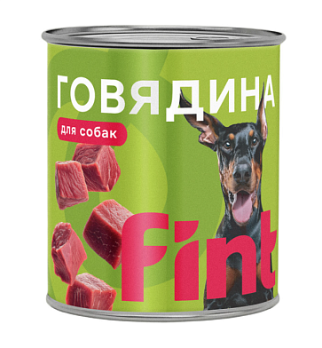 FINT консервы для взрослых собак всех пород с говядиной