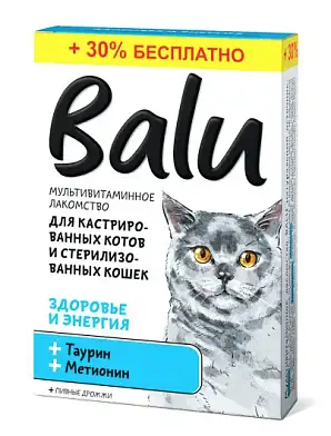 BALU Лакомство "здоровье и энергия" мультивитаминное для кастрированных котов и стерилизованных кошек