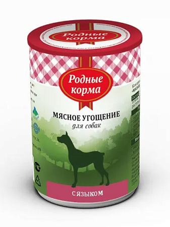 Купить Родные корма Мясное угощение консервы с языком для собак