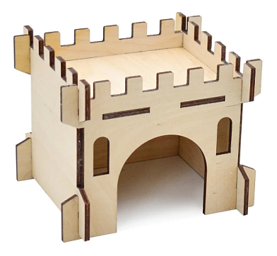 ZOOexpress домик для грызунов из фанеры Замок, малый