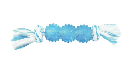 Купить canineclean игрушка для собак Палочка с ароматом мяты, из синтетической резины с канатом, голубая