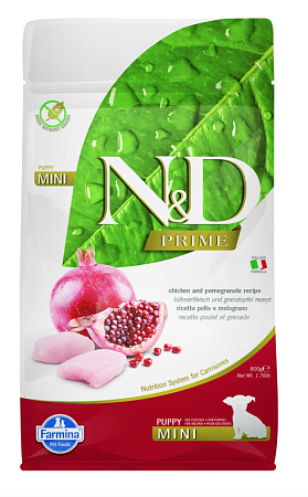 Купить farmina n&d prime puppy chicken & pomegranate mini сухой беззерновой корм для щенков мелких пород с курицей и гранатом