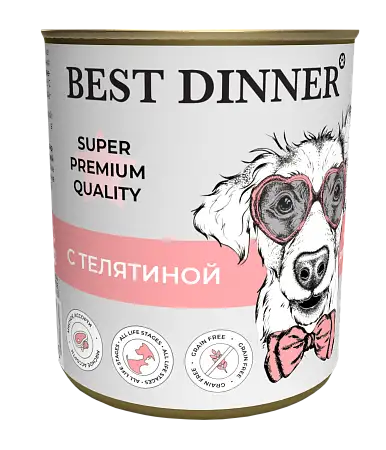 Купить best dinner super premium Мясные деликатесы консервы для собак и щенков с телятиной