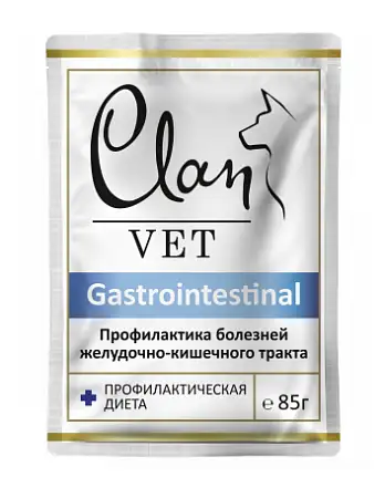 Купить clan vet gastrointestinal влажный корм для собак для профилактики болезней ЖКТ, кусочки в соусе (пауч)