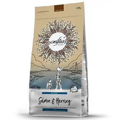CRAFTIA NATURA сухой корм для взрослых собак средних и крупных пород с лососем и сельдью
