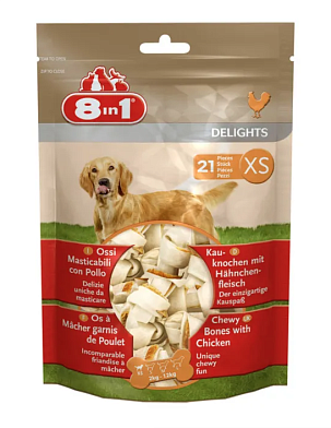 8in1 DELIGHTS XS лакомство для собак мелких пород косточки с куриным мясом