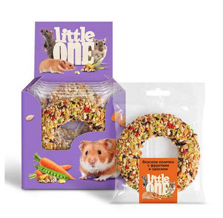 Купить little one лакомство для грызунов, Вкусное колечко с фруктами и орехами