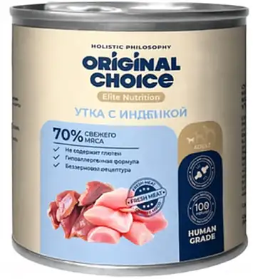 ORIGINAL CHOICE Elite Nutrition Adult Mini консервы для собак мелких пород утка с индейкой