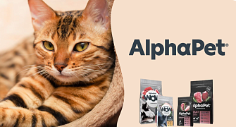 Cкидка на сухие и влажные корма для кошек и собак AlphaPet  9%