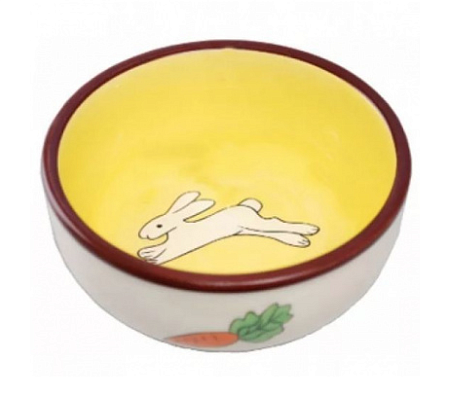 Купить №1 Миска керамическая для грызунов, с рисунком заяц и морковка