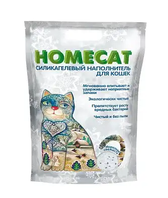 Homecat силикагелевый наполнитель для кошек с ароматом морозной свежести