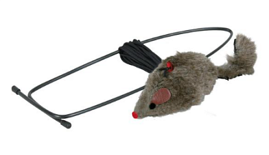 Trixie игрушка для кошек Мышь с креплением на дверной проем