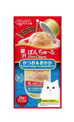 INABA Ciao Pon Churu Лакомство для кошек Суфле Кацуо и кацуобуси