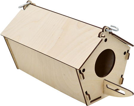 Купить zooexpress Домик для птиц Скворечник пятиугольный крепление к клетке, фанера