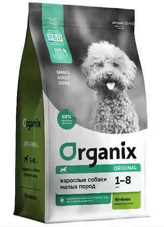 Купить organix сухой корм для взрослых собак малых пород с ягненком, фруктами и овощами