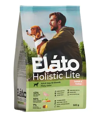 Elato Holistic Lite сухой корм для взрослых собак всех пород с кроликом и индейкой
