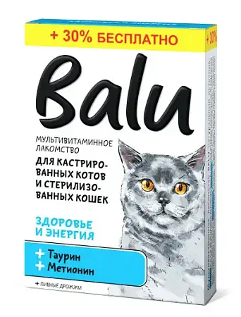 Купить balu Лакомство "здоровье и энергия" мультивитаминное для кастрированных котов и стерилизованных кошек