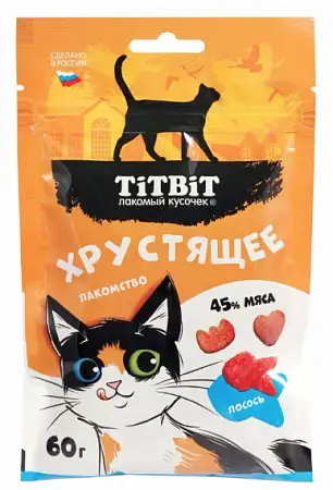 Купить titbit Лакомство хрустящее для кошек с лососем