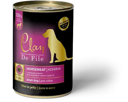 Купить clan de file консервы для собак всех пород (конина)