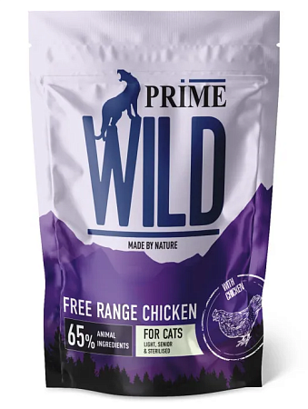 Купить prime wild gf free range сухой беззерновой корм для стерилизованных котят и кошек, контроль веса, с курицей