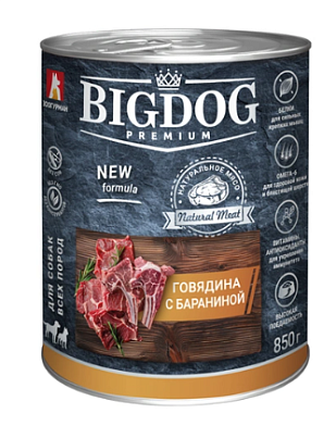 Зоогурман консервы для взрослых собак "Big dog Premium" с говядиной и бараниной