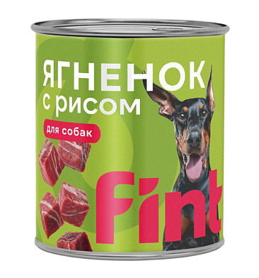 FINT консервы для взрослых собак всех пород с ягненком и рисом