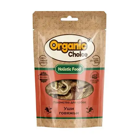 Купить organic Сhoice лакомство для собак уши говяжьи