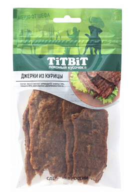 TiTBiT меню от Шефа лакомство для собак джерки мясные из курицы