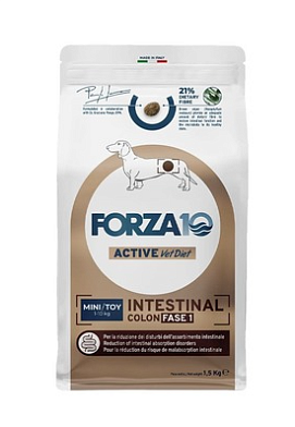 Forza10 Active VetDiet INTESTINAL COLON FASE 1 mini/toy сухой диетический корм для взрослых собак мелких пород, для лечения колитов и недостаточности поджелудочной железы, с рыбой