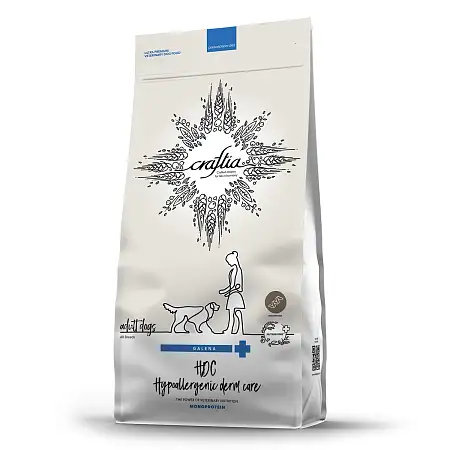 Купить craftia galena dog hypoallergenic derm care сухой корм для взрослых собак всех пород при пищевой аллергии и заболеваниях кожи