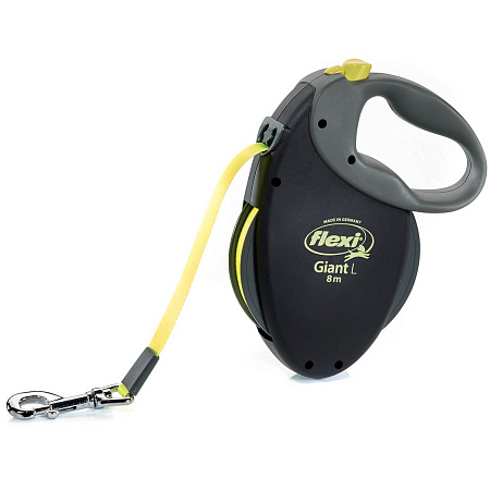 Купить flexi рулетка для собак, светоотражающая лента, желтый неон giant neon