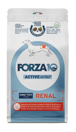 Купить forza10 active vetdiet renal mini/toy сухой диетический корм для взрослых собак мелких пород, при хронической почечной недостаточности