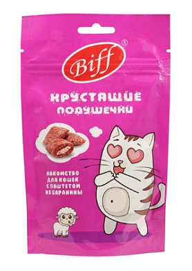 TiTBiT Biff лакомство для кошек Хрустящие подушечки с паштетом из баранины