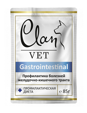 Clan VET GASTROINTESTINAL влажный корм для собак для профилактики болезней ЖКТ, кусочки в соусе (пауч)