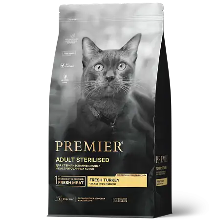 Купить premier сухой корм для стерилизованных кошек с индейкой
