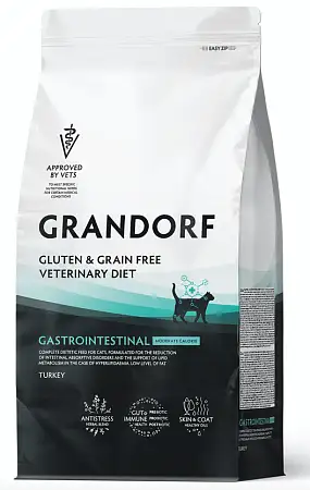 Купить grandorf veterinary diet cat gastrointestinal moderate calorie полнорационный диетический сухой корм для кошек склонных к набору веса, при расстройствах пищеварения