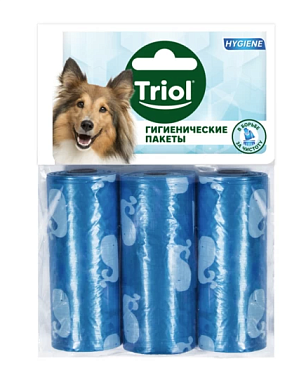 TRIOL Сменные гигиенические пакеты для уборки за собаками, цветные