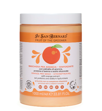 Iv San Bernard Fruit of the Grommer Orange Восстанавливающая маска для слабой выпадающей шерсти с протеинами овса для собак и кошек