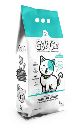 Купить soft cat комкующийся бентонитовый наполнитель для кошек с ароматом марсельского мыла